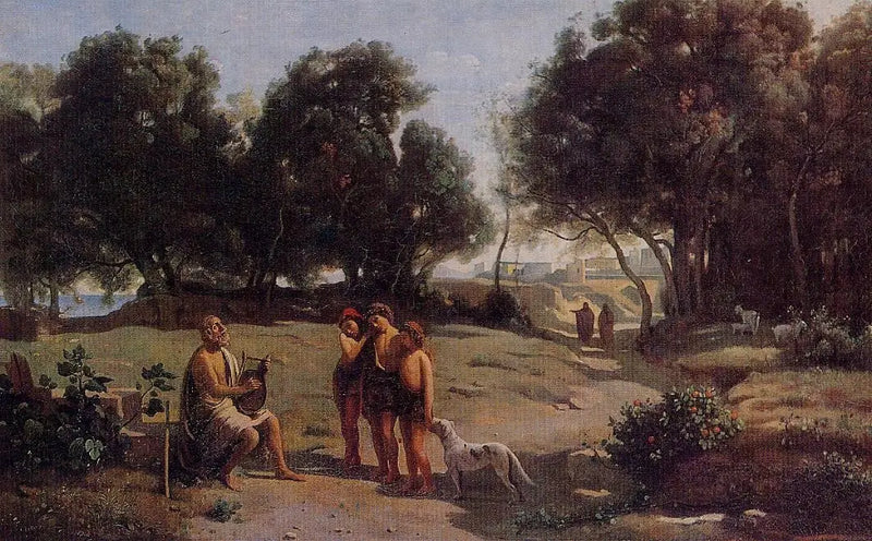 Homère ve Çobanlar - Jean-Baptiste Camille Corot