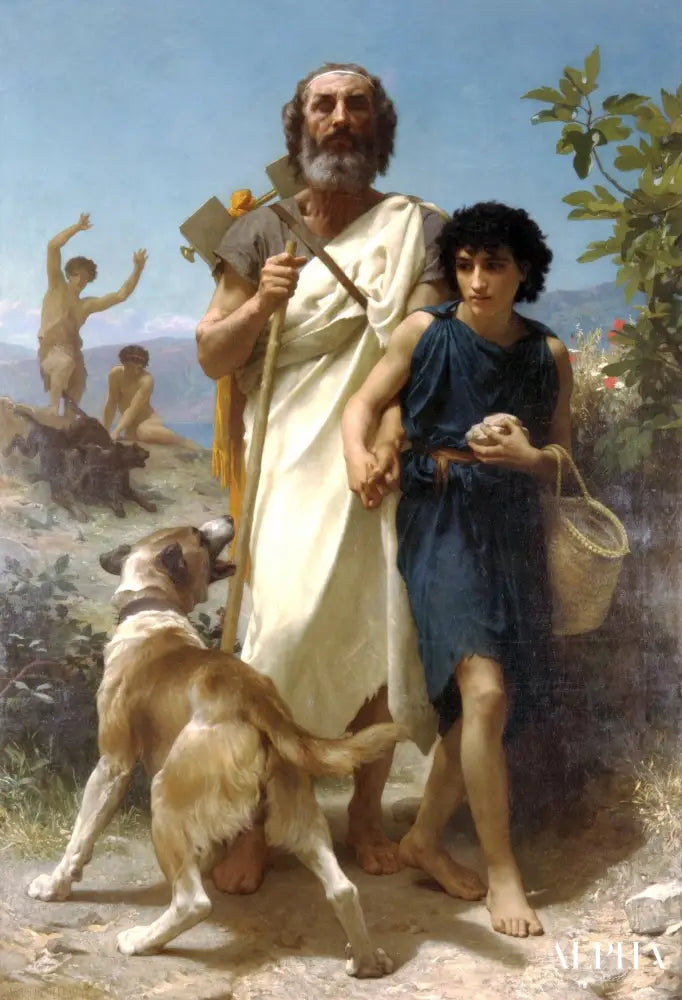 Homère et son guide - William Bouguereau - Reproductions de tableaux et peintures haut de gamme