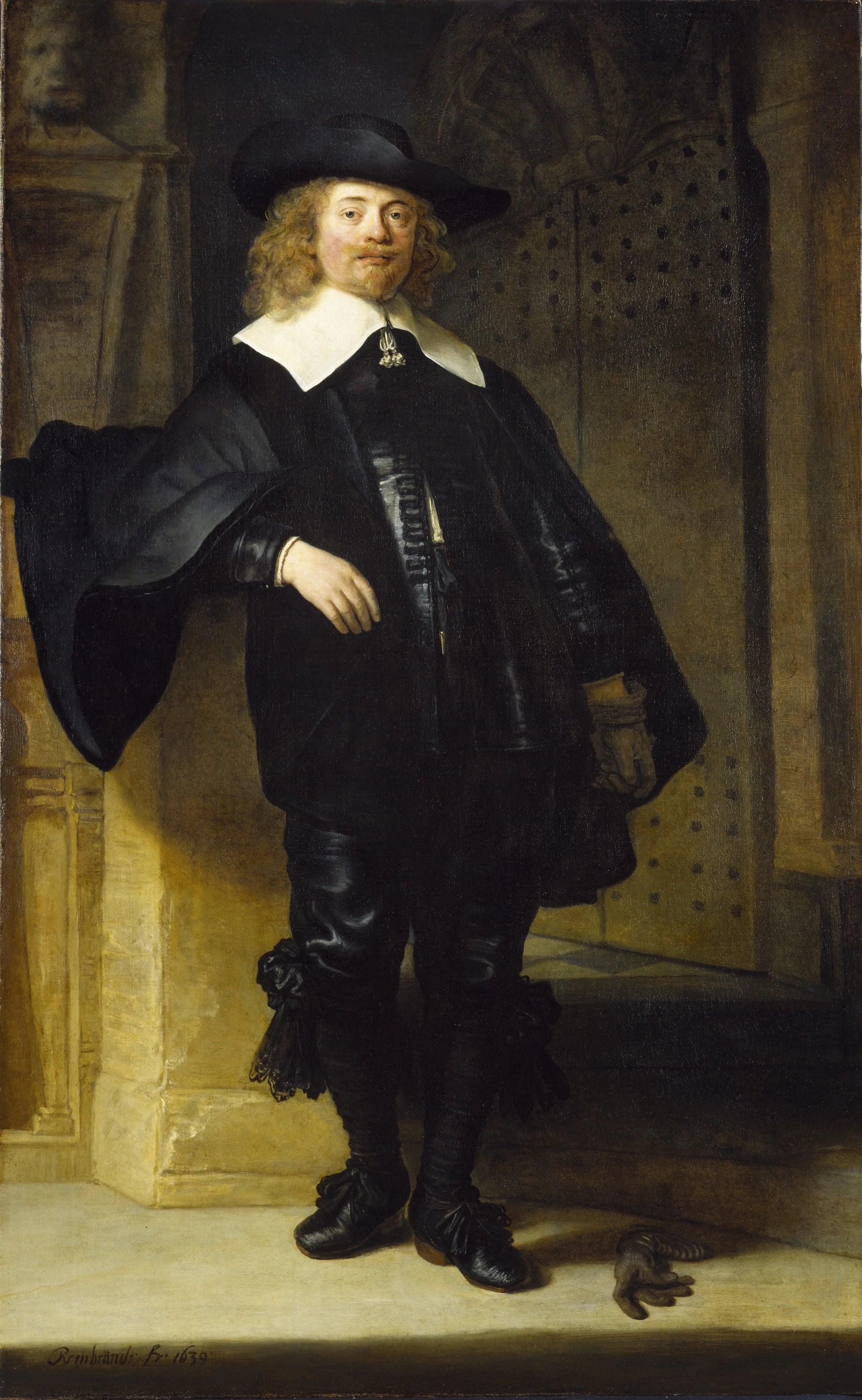 Portrait d’un homme debout, peut-être Andries de Graeff — Rembrandt, 1639, Gemäldegalerie Alte Meister de Kassel