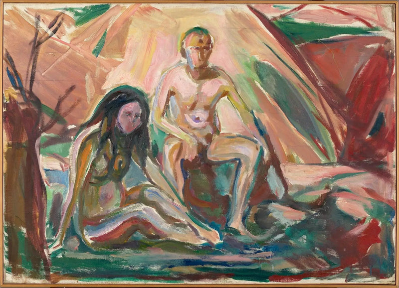 Çıplak Adam ve Kadın, oturmuş - Edvard Munch