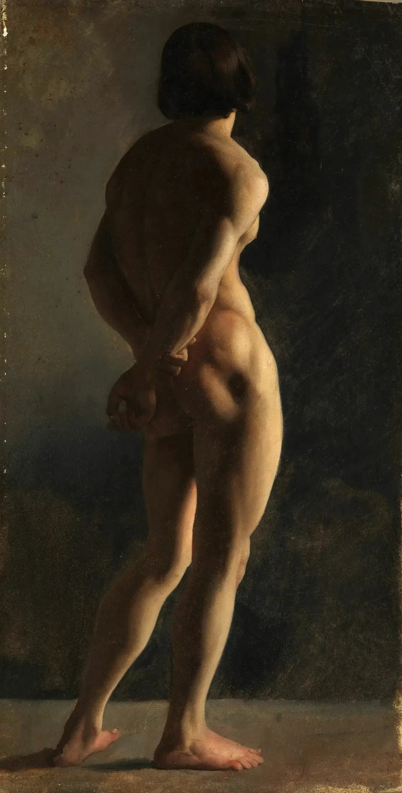 Çıplak erkek, arkadan görünüm - Hippolyte Flandrin