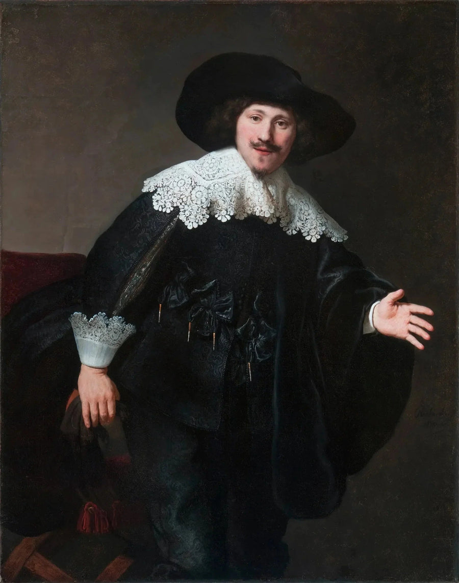 Bir adamın koltuğundan kalkarken portresi - Rembrandt