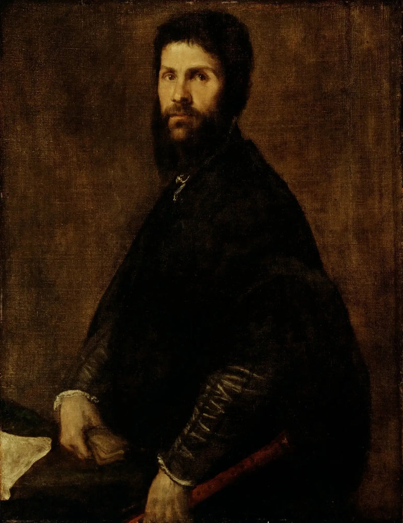 Erkek, flüt tutarken - Titian