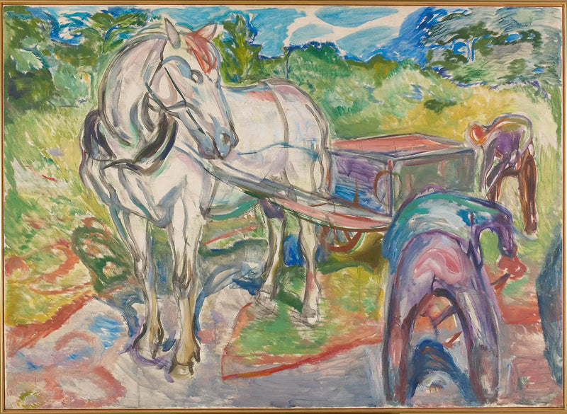 Atlı ve Araba ile Kazan Adamlar - Edvard Munch