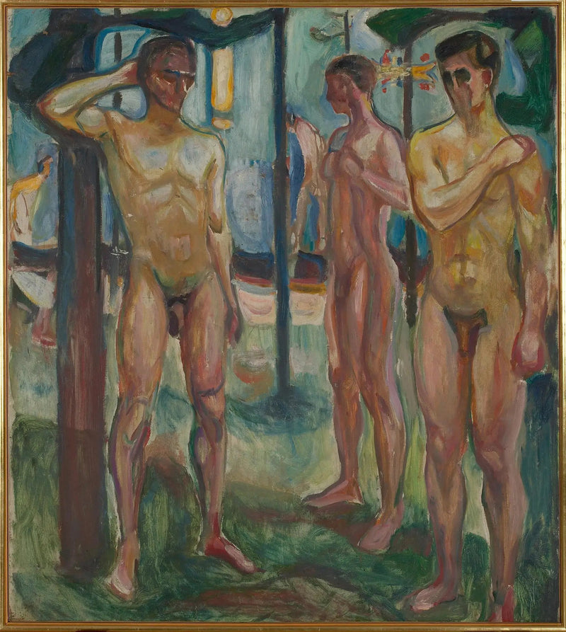 Manzarada çıplak erkekler - Edvard Munch