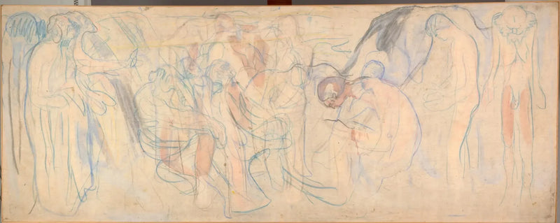 Manzarada çıplak erkekler - Edvard Munch