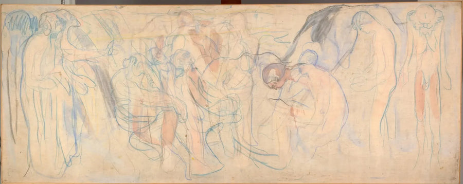 Manzarada çıplak erkekler - Edvard Munch