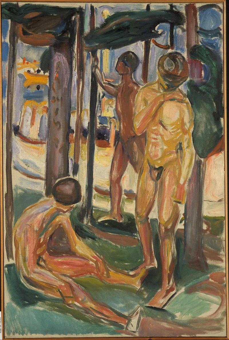 Manzarada çıplak erkekler - Edvard Munch