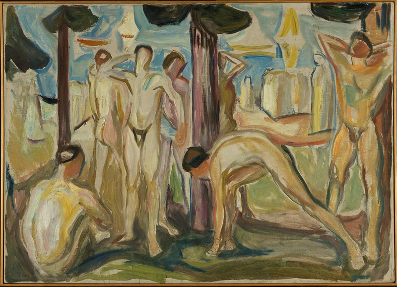 Manzarada çıplak erkekler - Edvard Munch