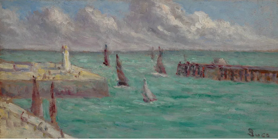 Honfleur, deniz feneri ve iskele - Maximilien Luce