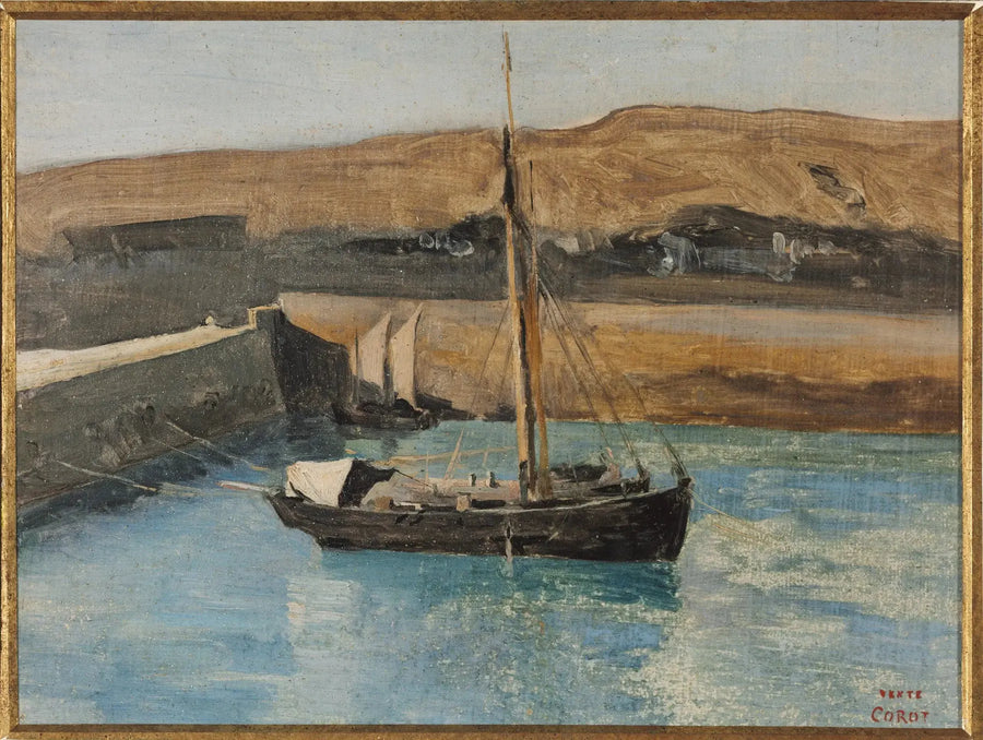 Honfleur, Su Yüzeyinde Bir Havza - Jean-Baptiste Camille Corot