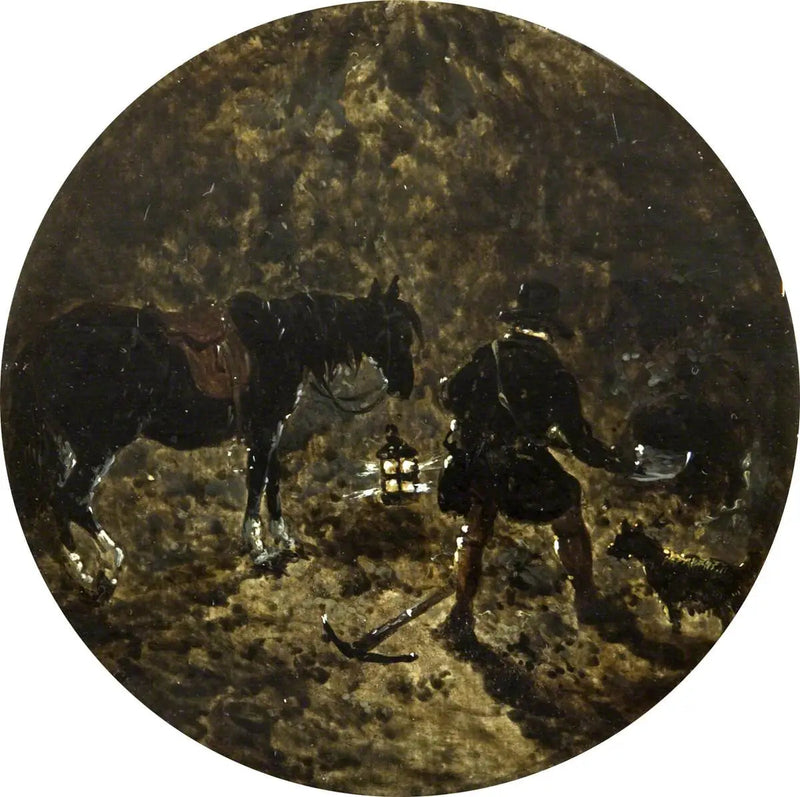 Kurt avı için sekiz dairesel sahne: Dünya gece duruyor - John Frederick Herring, Sr.
