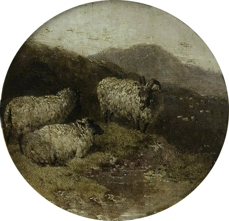 Sekiz dairesel çiftlik sahnesi: koyunlar - John Frederick Herring, Sr.