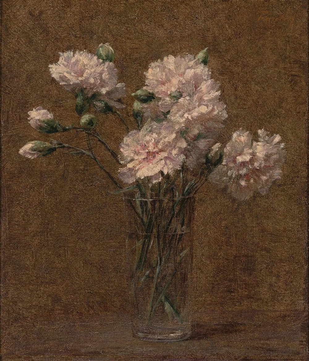 Œillets blancs dans un verre - Henri Fantin-Latour image 1 tableau peint à l’huile sur toile