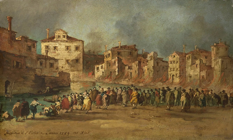 San Marcuola yağı deposunda yangın, Venedik, 28 Kasım 1789 - Francesco Guardi