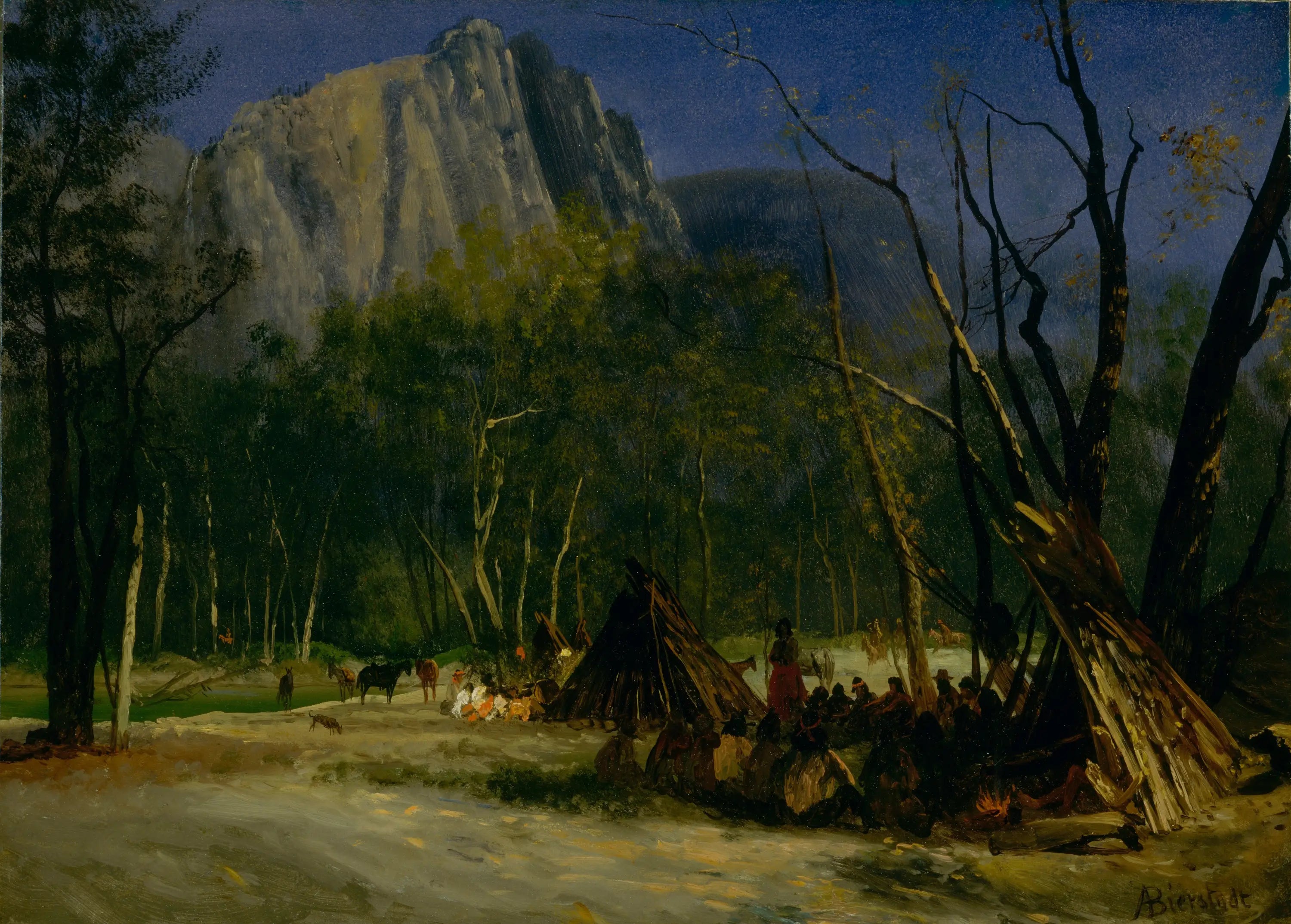 Indiens au Conseil Californie - Albert Bierstadt - Alpha Reproduction