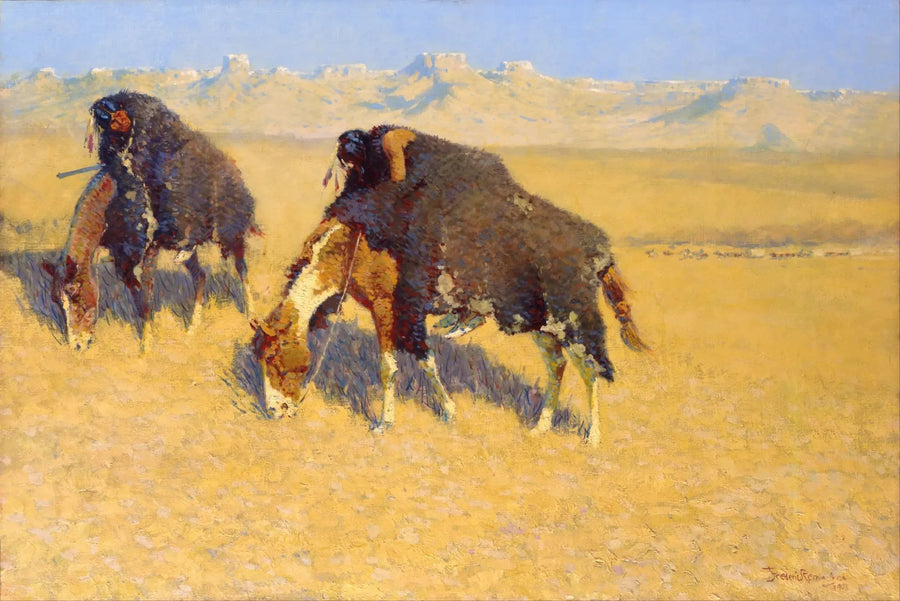 Yaban öküzü taklidi yapan Hintli - Frederic Remington