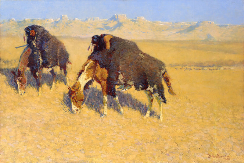 Yaban öküzü taklidi yapan Hintli - Frederic Remington