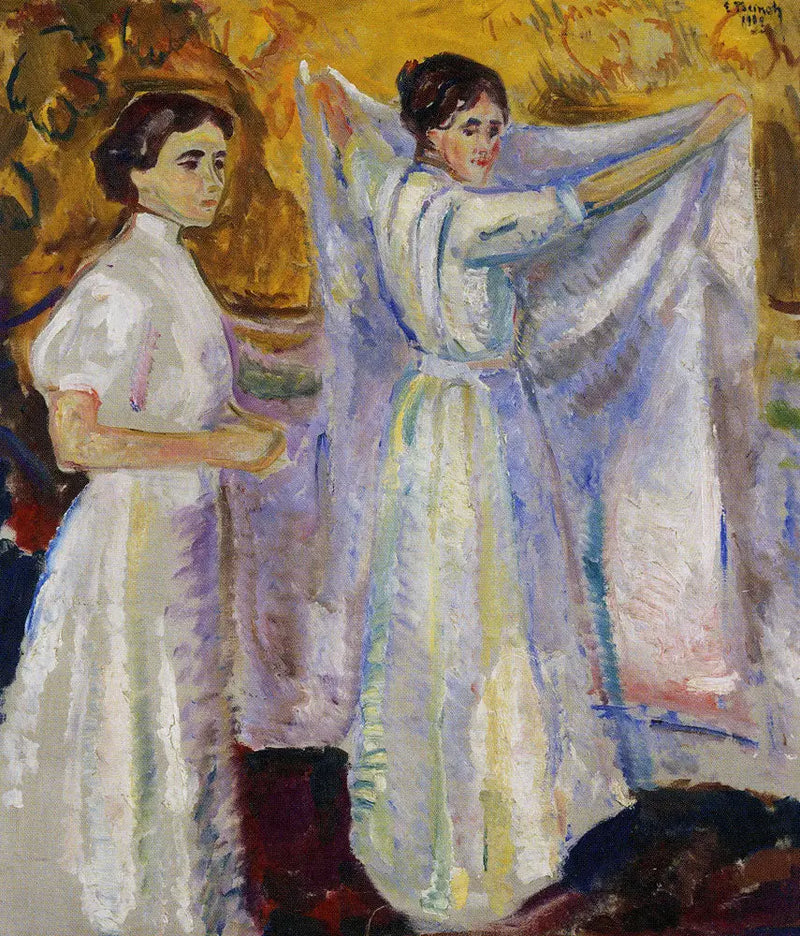 Hemşireler kiracı bir yaprak - Edvard Munch