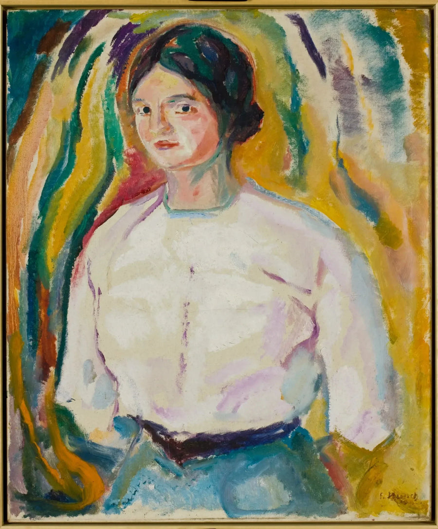 Ingeborg ile elleri arkasında - Edvard Munch