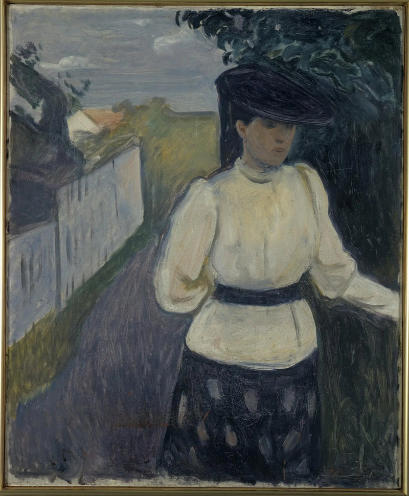 Beyaz önlük giymiş Inger - Edvard Munch
