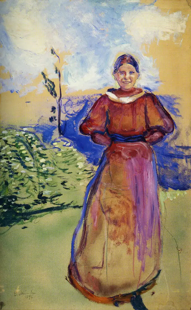 Kırmızı Elbise Giymiş Inger - Edvard Munch