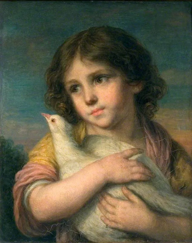 İngençlik: Bir Güvercinli Kız - Jean-Baptiste Greuze