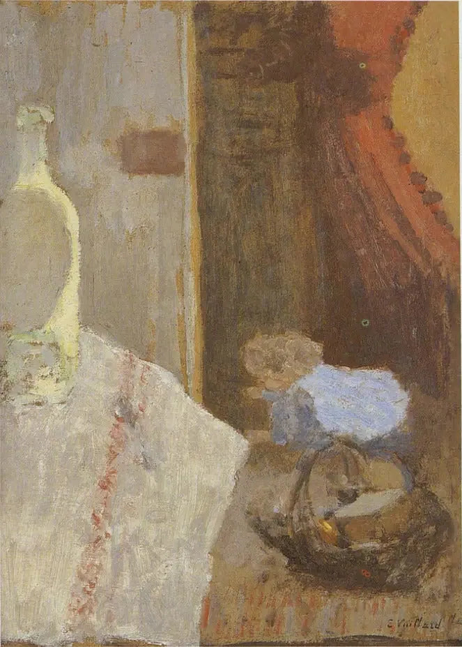 Kırmızı duvar halısı iç mekanı - Édouard Vuillard