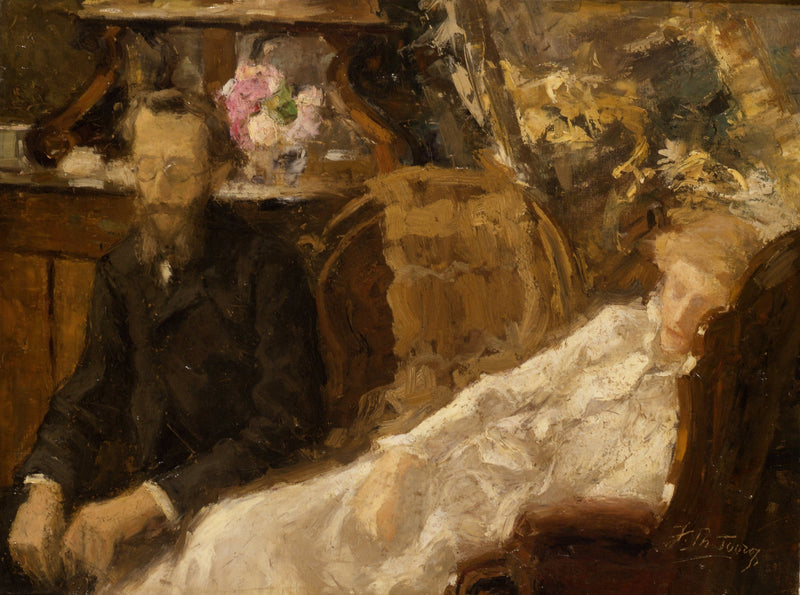 İç Mekan Annie Toorop-Hall ve Ernst Ahn ile - Jan Toorop