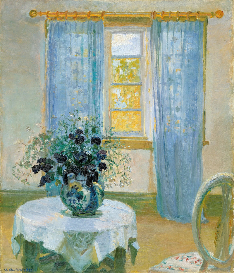 İç Mekan ve Klematis - Anna Ancher