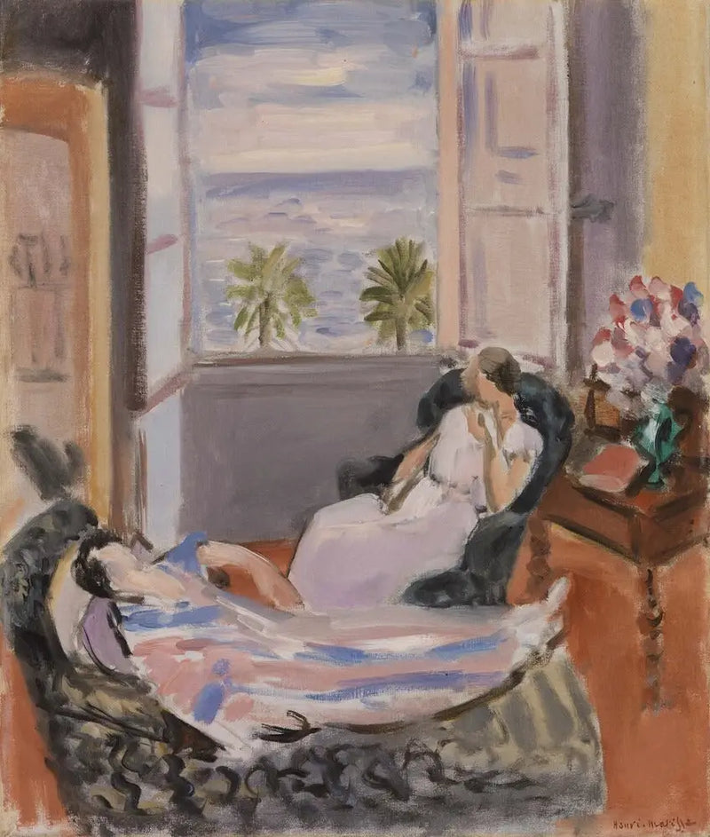 İki karakterli iç mekan, açık pencere (İki karakterli iç mekan, açık pencere) - Henri Matisse