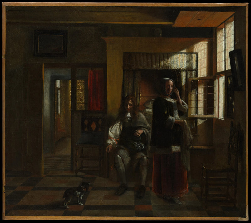 Intérieur avec un jeune couple - Pieter de Hooch