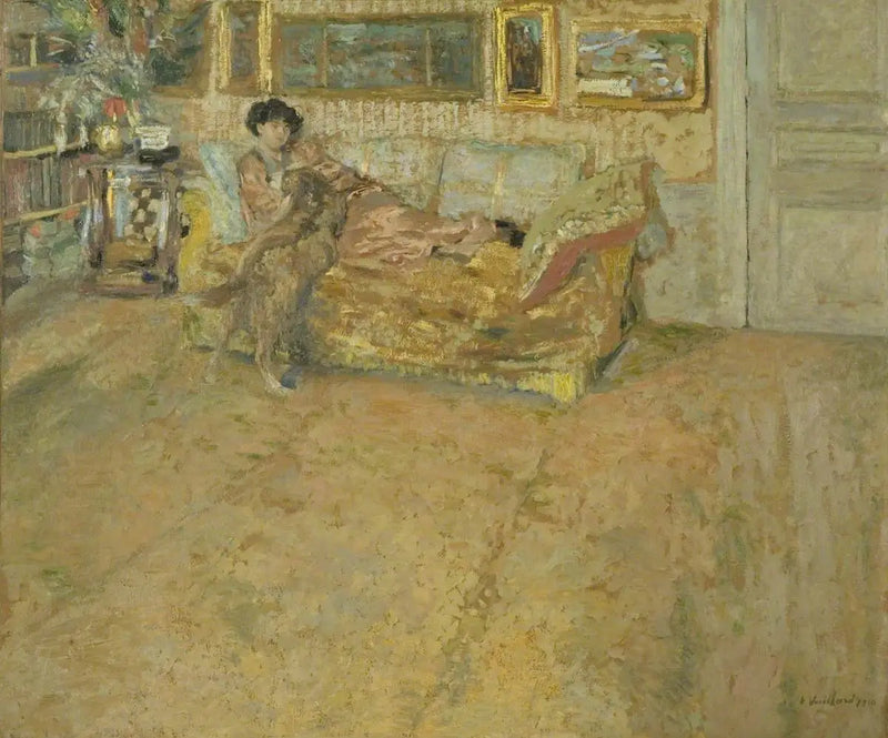 İç Mekan, Bayan Hessel ve Köpeği ile - Édouard Vuillard