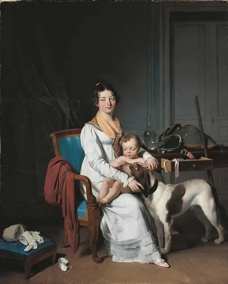 İç Mekan Anne ve Çocuk - Louis-Léopold Boilly