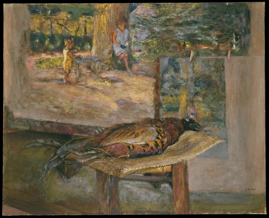 İç Mekan ve Tavuskuşu Tablosu - Édouard Vuillard