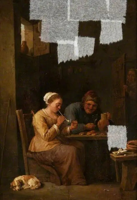 İç Mekan, Bir Adam ve Bir Kadın Masada - David Teniers le Jeune