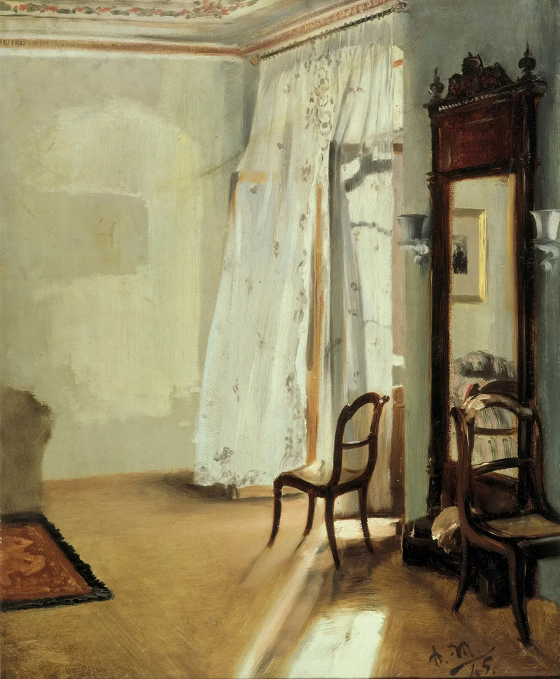 Bir balkonlu bir odanın içi - Adolph von Menzel