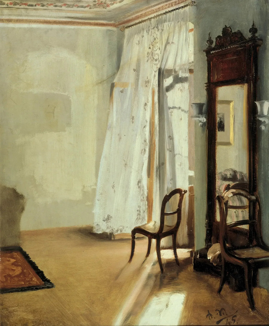 Bir balkonlu bir odanın içi - Adolph von Menzel
