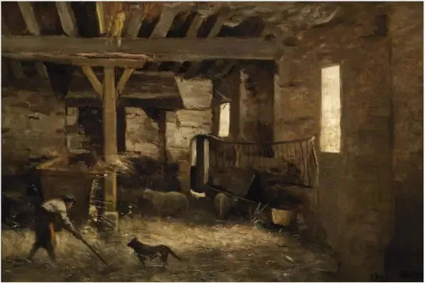 Çiftlik iç mekanı - Jean-Baptiste Camille Corot