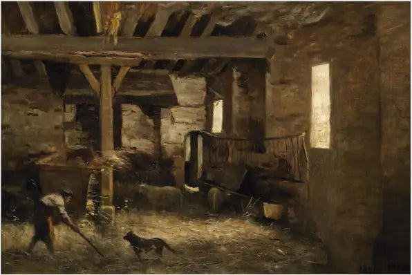 Çiftlik iç mekanı - Jean-Baptiste Camille Corot