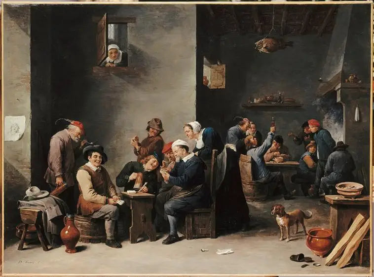 Kafe iç mekanı. Kart Oyunu - David Teniers genç