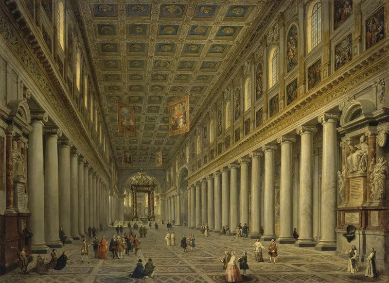 Roma'daki Sainte-Marie-Majeure Bazilikası içi - Giovanni Paolo Panini