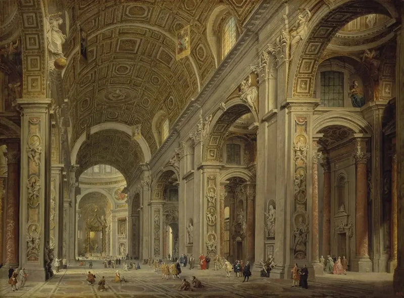 Roma Aziz Petrus Katedrali iç mekanı - Giovanni Paolo Panini