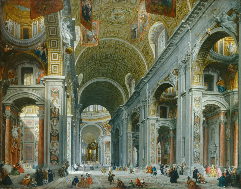 Saint-Pierre iç mekanı, Roma - Giovanni Paolo Panini