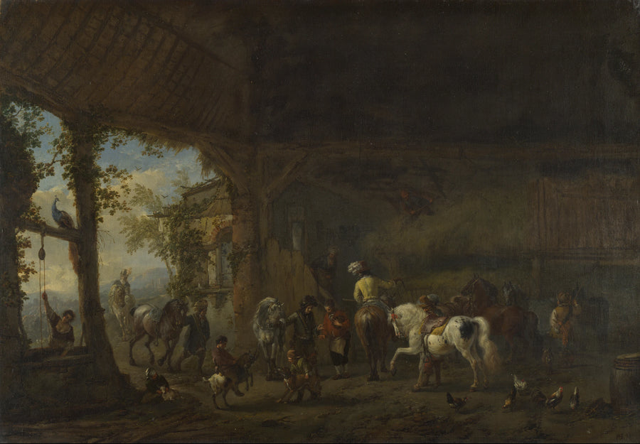 L'intérieur d'une écurie - Philips Wouwerman