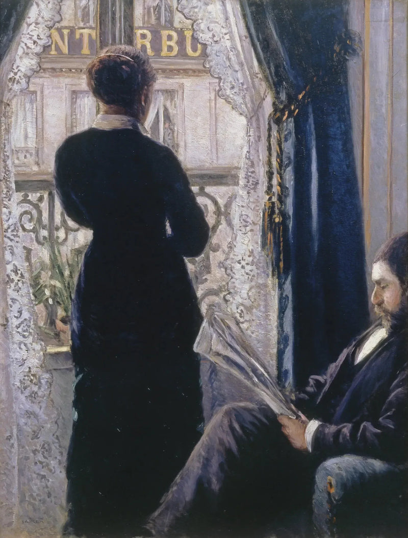 İç mekan, penceredeki kadın - Gustave Caillebotte
