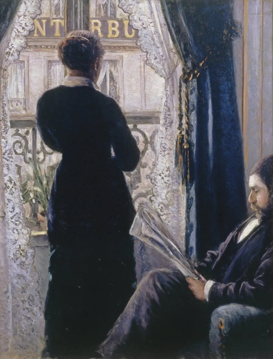 İç mekan, penceredeki kadın - Gustave Caillebotte