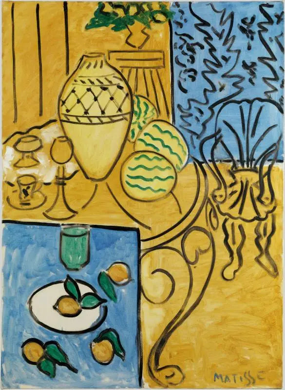 Sarı ve mavi iç mekan - Henri Matisse