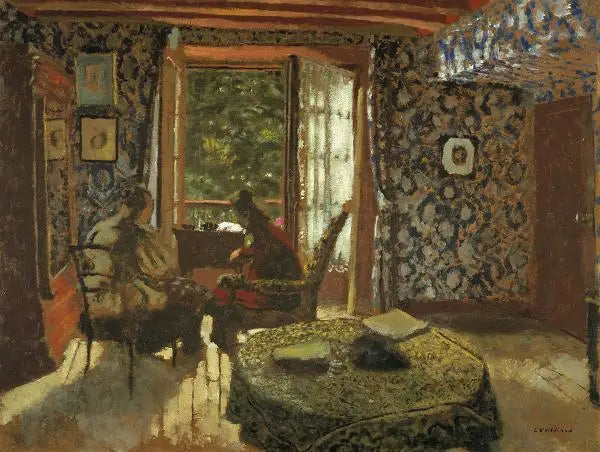 İç Mekan. Madame Vuillard ve Roussel büyükanne Étang-la-Ville'da - Édouard Vuillard