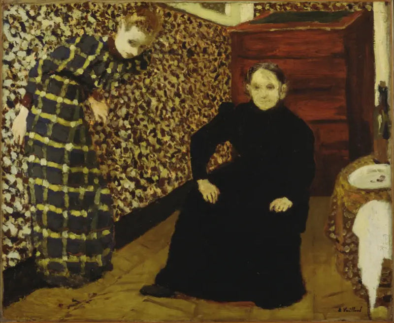 Sanatçının Annesi ve Kız Kardeşi İç Mekan - Édouard Vuillard